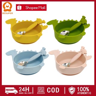 Bát ăn dặm BESUPER cho bé vật liệu silicon đế hít chống đổ tiện lợi