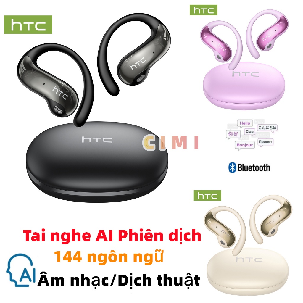 Tai nghe Bluetooth HTC NE19 Dẫn truyền xương Tai nghe thể thao Khử tiếng ồn không dây Tai nghe chơi game Dịch AI Tai nghe Bluetooth 144 ngôn ngữ | BigBuy360 - bigbuy360.vn