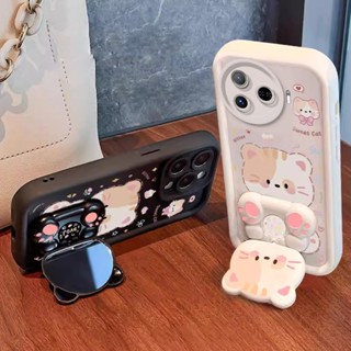 Ốp Lưng Cho tecno camon 30 pro 5g camon 30S 4G 30 camon 40 pro 4G Vỏ Điện Thoại Vỏ Mềm Silicon Chống Sốc Thiết Kế Mới Thẩm Mỹ Mèo Hoạt Hình Có Giá Đỡ Cho Gương JTMMZJ01