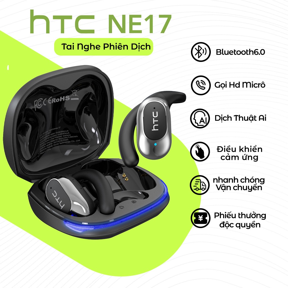 HTC NE17 Tai Nghe Phiên Dịch tai nghe bluetooth 6.0 Tai nghe TWS  Điều khiển cảm ứng Tuổi thọ pin dài HD Voice có Mic | BigBuy360 - bigbuy360.vn