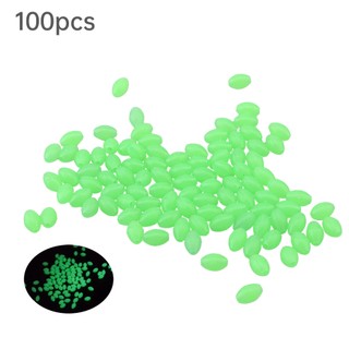 Set 100 hạt cườm câu cá hình oval dạ quang