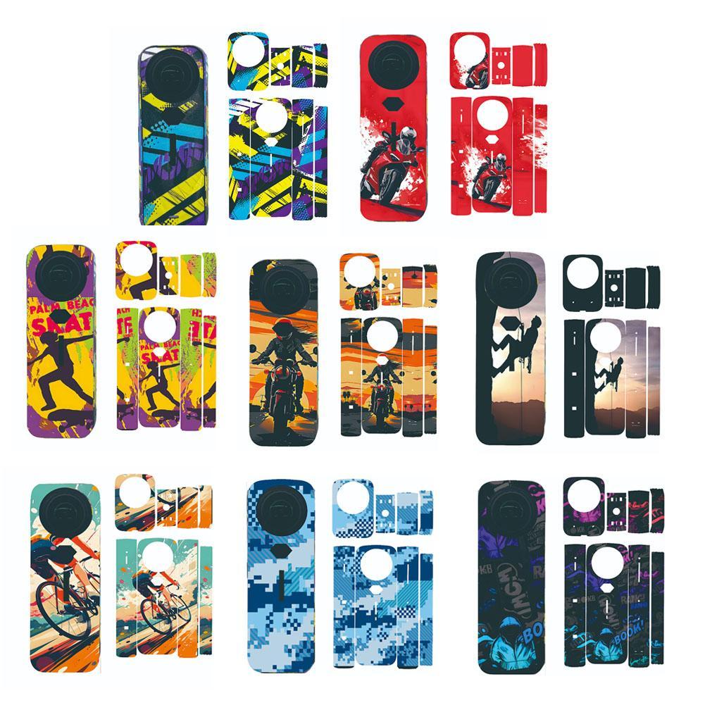 Dành Cho Insta360 X5 PVC Da Miếng Dán Chống Nhám Phim Bảo Vệ Full Bao Quanh Cá Tính Nhiều Màu Sắc Dá