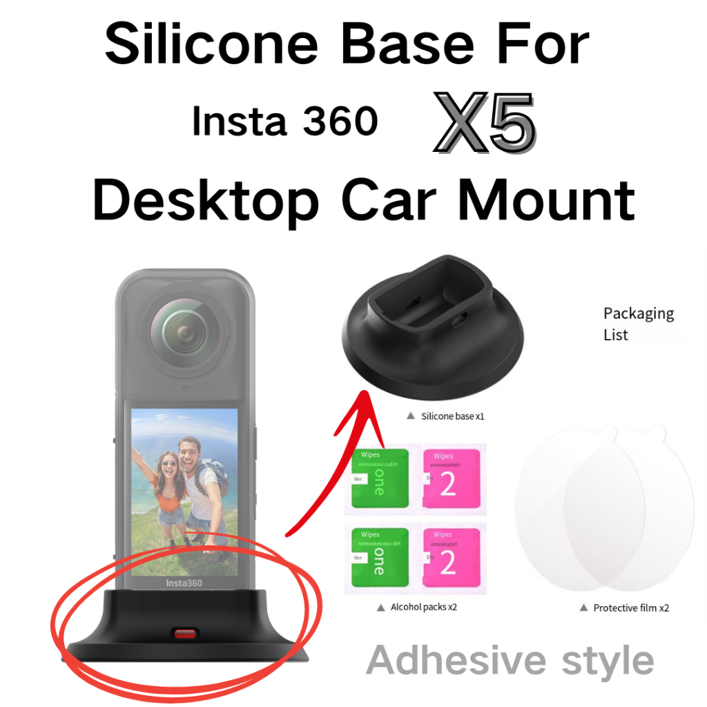 Đế Silicon Cho Insta 360 X5 Máy Tính Để Bàn Gắn Xe Chống Rung Ổn Định Hỗ Trợ Camera Giá Đỡ Cho Insta