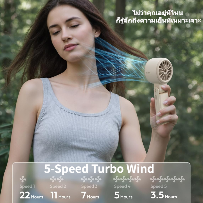 Aecooly Halo 02 quạt cầm tay Quạt di động 3 TRONG 1, Quạt cổ, Quạt bàn, Quạt cầm tay Turbo, Quạt sạc USB nhỏ 5000 mAh gió mạnh tốc độ cao | BigBuy360 - bigbuy360.vn