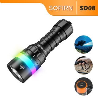 Đèn lặn LED SOFIRN SD08 - 3200 Lumens SST70 | USB-C có thể sạc lại | Bật / Tắt xoắn | Bánh răng dưới nước Pro