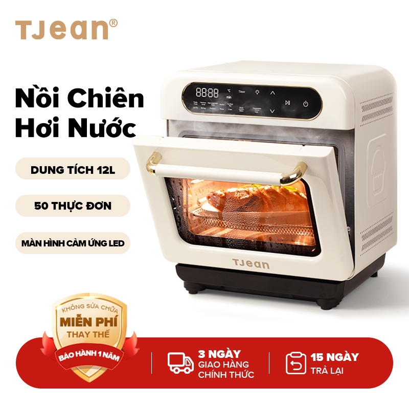  TJean Nồi chiên hơi nước không dầu 12L steam oven lò nướng Nồi Hấp Điện đa chế độ nấu cài sẵn 