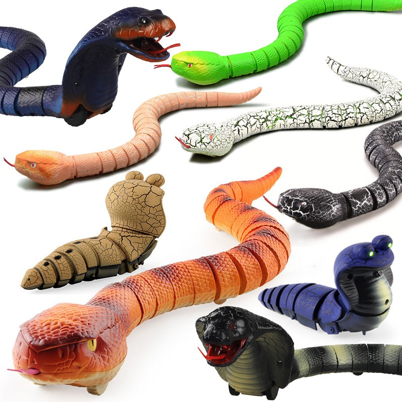 Hồng Ngoại Điều Khiển Từ Xa Điện Hổ Mang Mô Phỏng Rắn Cảm Ứng RC Rắn Naja Hổ Mang Viper Lừa Động Vật