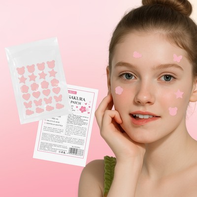LAIKOU NHẬT BẢN SAKURA PIMPLE PATCH 24 PATCHES dành cho mọi loại da Hấp thụ dầu dư thừa Sửa chữa mụn trứng cá