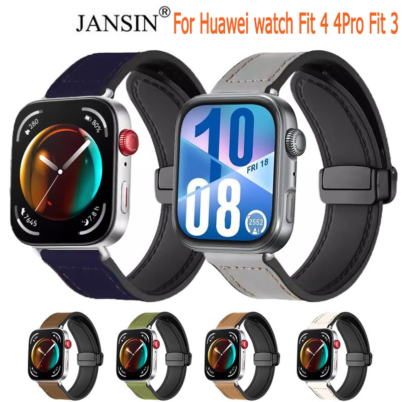 Jansin Dây Đeo Silicon Khóa Nam Châm Cho Huawei Watch Fit 4 pro fit 4  Watch