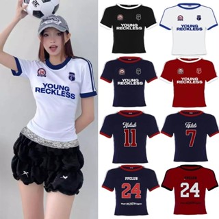 Babytee Phong Cách Hàn Quốc Crop Tops Dành Cho Nữ Áo Thun Bóng Đá Mỹ Retro Áo Sơ Mi Thể Thao Ngắn Dạo Phố Cho Bé Gái Thương Hiệu Địa Phương Xu Hướng Nóng 2025