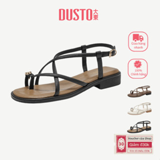 DUSTO Giày Sandal Gót Thấp Nữ Dép Đế Mềm Dép Đi Biển Giày Nữ Mùa Hè 2025 Phong Cách Mới DW25X0152A