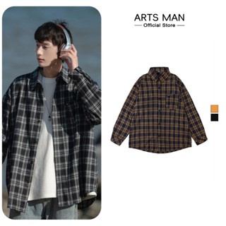 Áo sơ mi nam Artsman 300g kẻ ô đen trắng dài tay kiểu Nhật trào lưu Unisex Local Brand