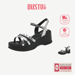 DUSTO Nêm Gót Giày Sandal Nữ Giày đế xuồng Giày Nêm cao gót Êm ái Phù hợp đi chơi DW25X0706A