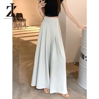 ZHELIHANGFEI Quần Ống Rộng Xếp Ly Lưng Cao Thời Trang Sành Điệu