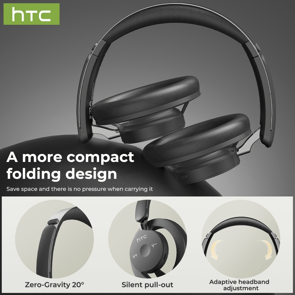 Tai nghe chụp tai HTC HPO6 bảo hành một năm Tai nghe Bluetooth AI dịch thời gian thực Bluetooth 5.4 Tai nghe không dây chống nước IPX5 | BigBuy360 - bigbuy360.vn