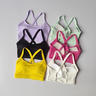 Nữ Quần Lót Yoga Thể Dục Áo Ngực Mềm Mại Chéo Lưng Đẩy Lên Tập Gym Top Có Miếng Lót Ngực Crop Top