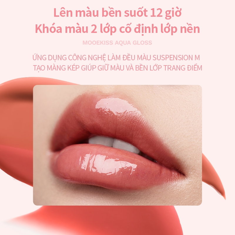 Son bóng Mooekiss Son hình đèn thiết kế độc đáo xinh xắn, lâu trôi, dưỡng ẩm môi, tôn da 2.1g | BigBuy360 - bigbuy360.vn