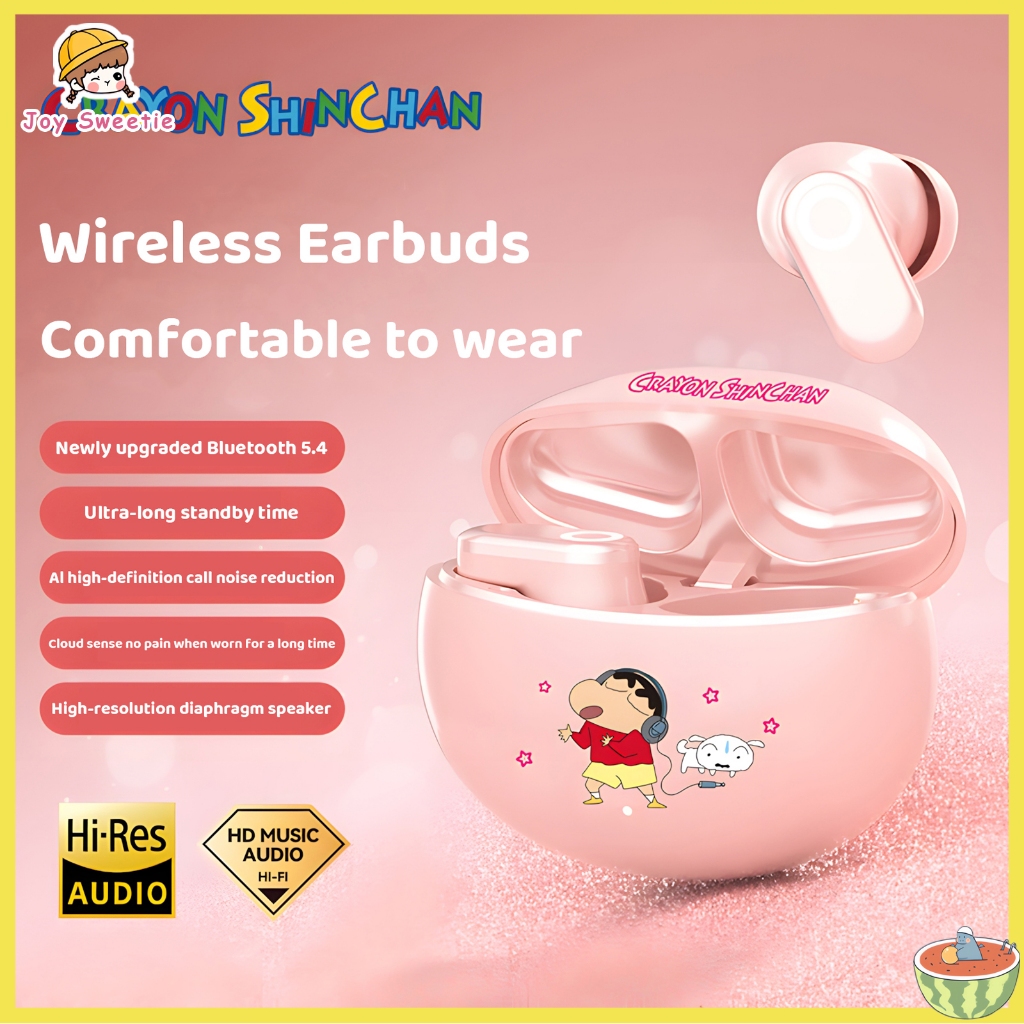 Tai nghe không dây Crayon Shin-chan J16 chip Bluetooth 5.4, tuổi thọ pin dài, cảm ứng thông minh, th