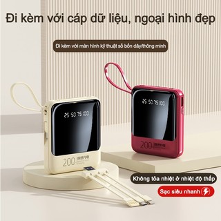 Sạc dự phòng 20000mAh 10000mAh Sạc nhanh pin mini dung lượng lớn có sẵn nhiều cáp sạc