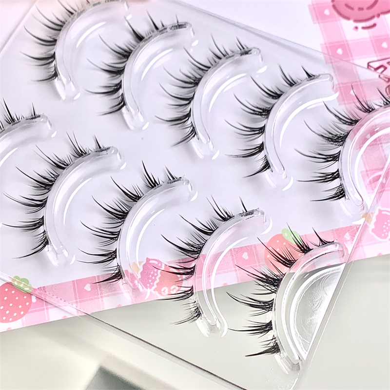 Abpopa Beauty Lông mi uốn cong và xác định tự nhiên Lông mi mèo con Lông mi tự nhiên thực tế cho búp