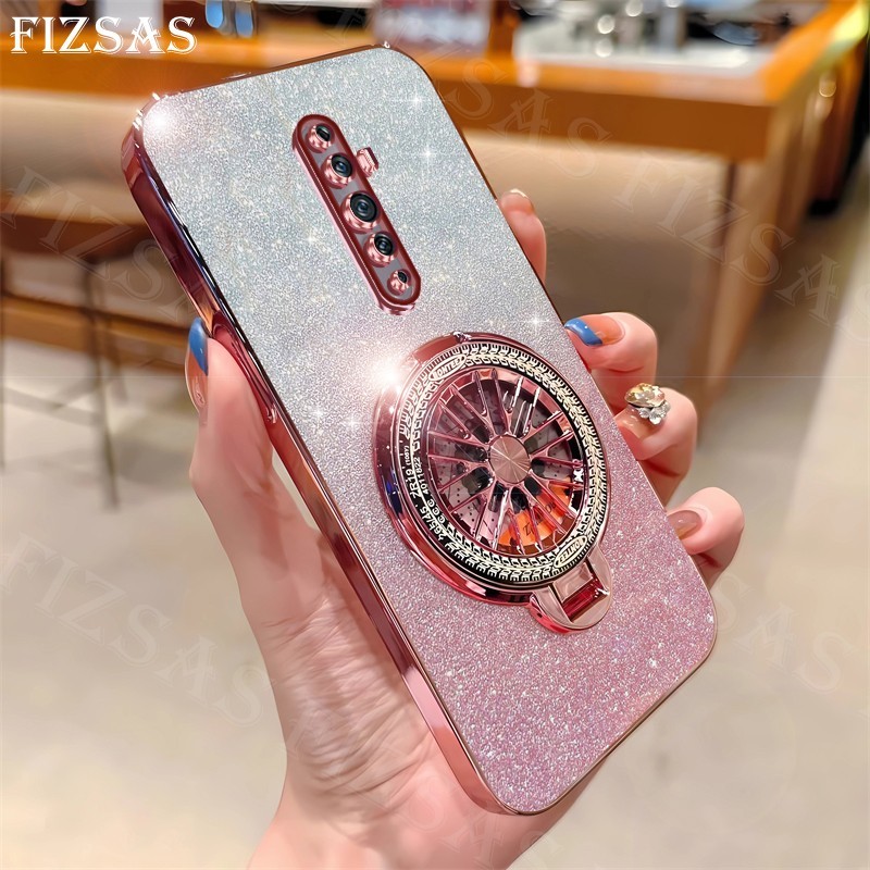 Ốp điện thoại mềm lấp lánh mạ trong suốt sang trọng cho OPPO Reno 2F 2 8 8Z 8T 7 Pro 5G 7Z 6 6Z 5 5F