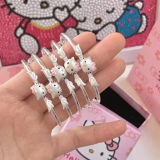 Vòng tay mèo HelloKitty thời trang Hàn Quốc nữ màu bạc ins quà tặng sinh nhật sinh viên dễ thương