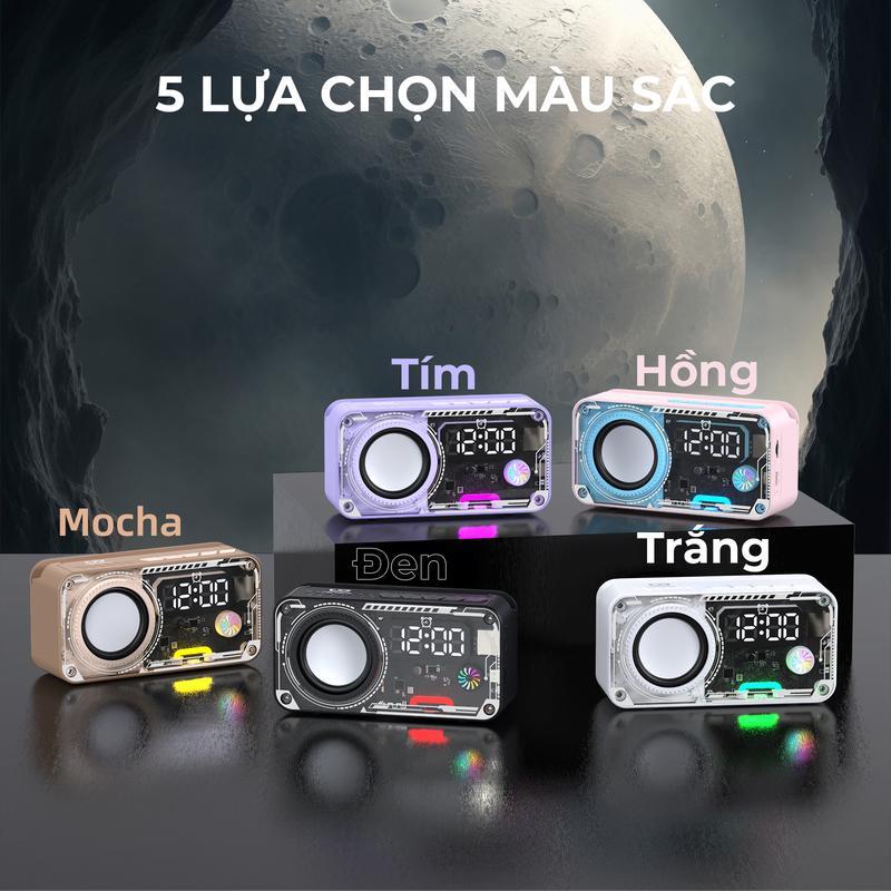GOOJODOQ Loa Bluetooth không dây Thiết kế gió cơ khí Hiển thị thời gian chính xác Bluetooth 5.3LED RGB chiếu sáng | BigBuy360 - bigbuy360.vn
