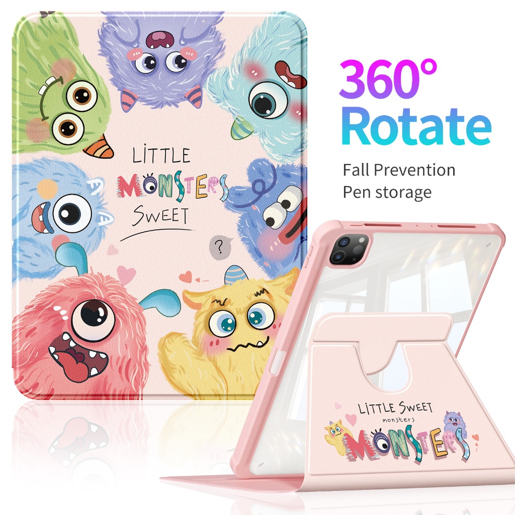 Vỏ da bảo vệ khung IPad HỒNG LITTLE MONSTERS cho iPad 10.9 / air5 / air4 / 11 inch iPad air5 / air4 