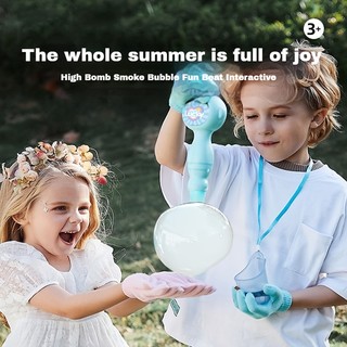​​Máy bong bóng cho trẻ em: 3 tuổi trở lên, bong bóng lâu trôi, đồ chơi chơi ngoài trời bong bóng khói có thiết kế vui nhộn (Xanh & Hồng) – Quà tặng sinh nhật bé trai và bé gái​​
