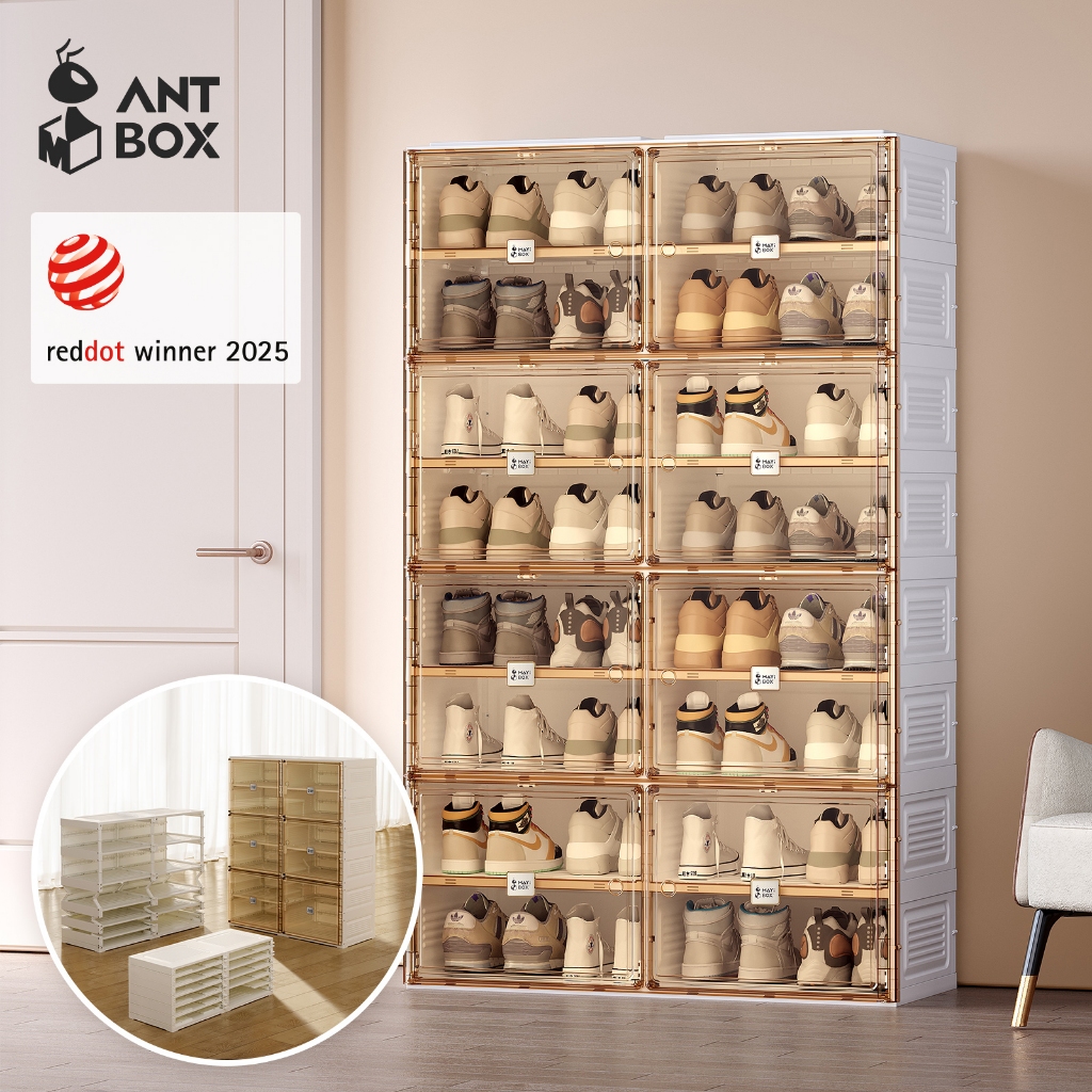 Tủ Giày Dung Tích Lớn ANTBOX 8-40 Đôi CaoCấp Không Cần Lắp Đặt  Di Động Gấp Gọn Ổn Định Giá Để Giày Cửa Tự Mồi Từ Tính