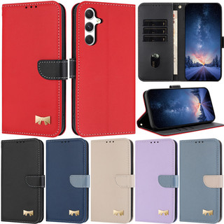 Ốp Lưng Sang Trọng Cho Samsung Galaxy A56 A36 5G A16 A17 A26 A55 A35 A54 A34 A53 A33 A24 A15 A25 5G A13 4G A23 M23 F23 Ví Sách Khe Cắm Thẻ Da Lật Da Đứng Bảo Vệ Bao Da