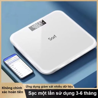 Lenovo Sorf Cân Điện Tử Sức Khỏe Thông Minh 180kg, Đo BMI và 21 chỉ số, Hỗ trợ kết nối ứng dụng iOS / Android, Sạc USB, Bề mặt gương kính cường lực