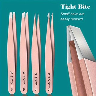 Nhíp Inox Tẩy Lông Mày Mặt, Nhíp Nhọn Đầu Mũi, Góc Nghiêng, Dùng Cho Mụn, Splinter