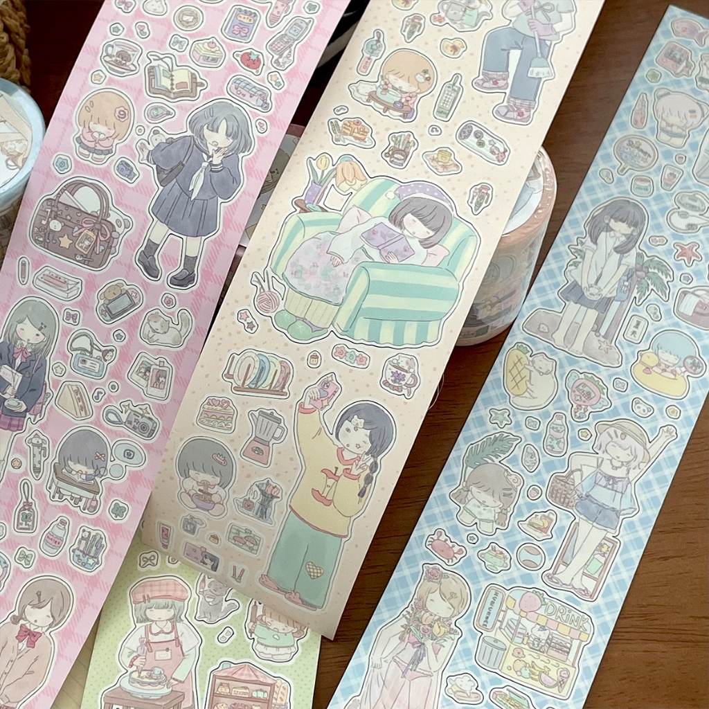 2M Sticker Rolls Kawaii Scrapbooking Nhật ký Vật liệu tự làm