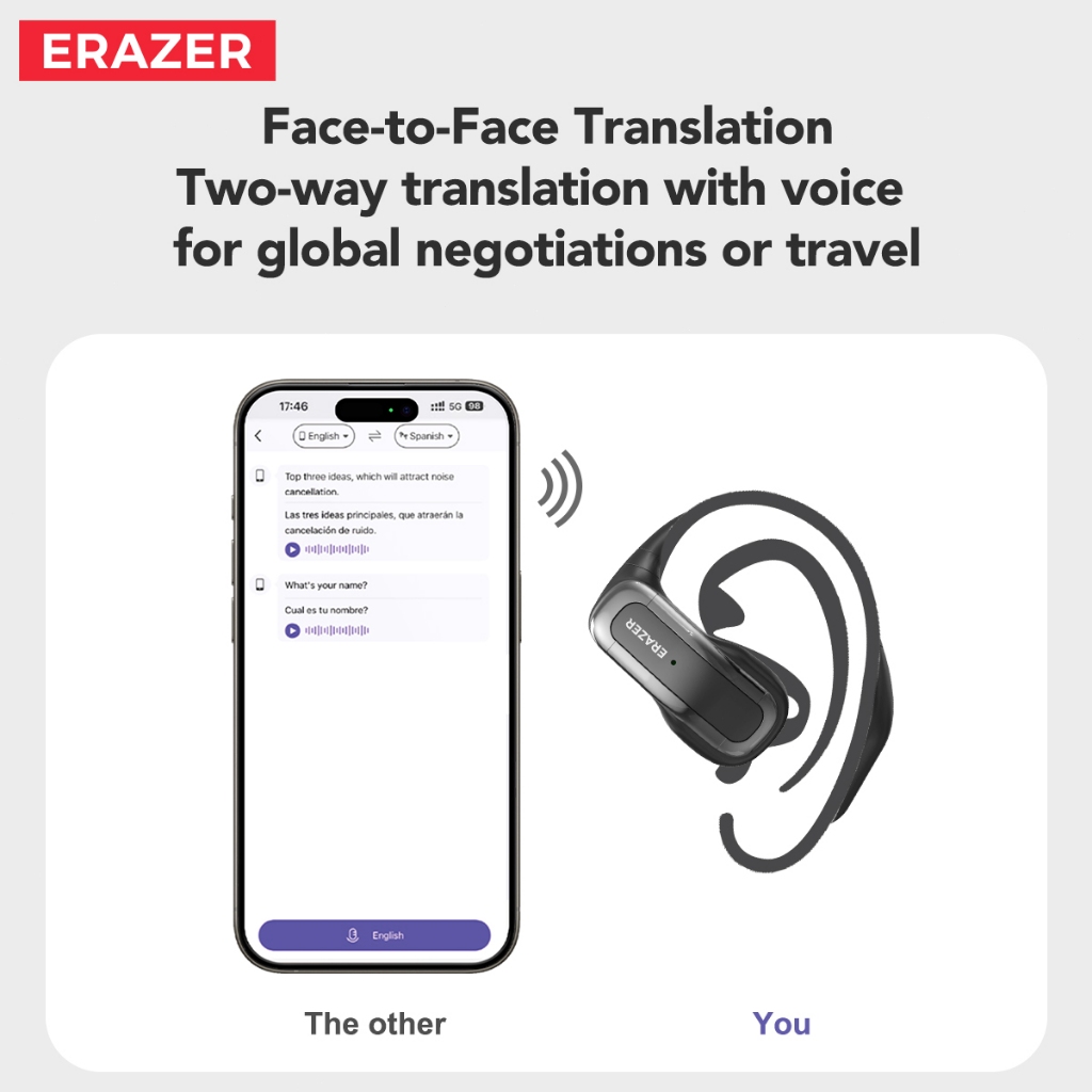 Tai nghe dịch thuật Lenovo ERAZER XP3 AI Tai nghe không dây LED Bluetooth 5.4 AI Tai nghe dịch thời gian thực IPX7 Tai nghe nhét tai chống nước Chất lượng âm thanh HIFI | BigBuy360 - bigbuy360.vn