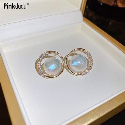 Pinkdudu Ngọt Ngào Nàng Tiên Cá Bông Tai Cao Cấp Hợp Kim Kẽm Bông Tai Bông Tai Nữ Trang Sức PD2212