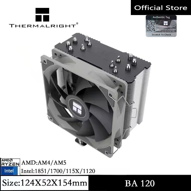 Thermalright BA120 CPU Air Cooler 6 Ống Nhiệt Tản Nhiệt Quạt Yên Tĩnh Làm Mát CPU Tản Nhiệt CPU cho 