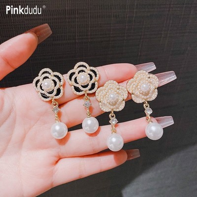 Pinkdudu Thời Trang Ngọt Ngào Hoa Hồng Bông Tai Bông Tai Hợp Kim Kẽm Bông Tai Nữ Trang Sức PD2213