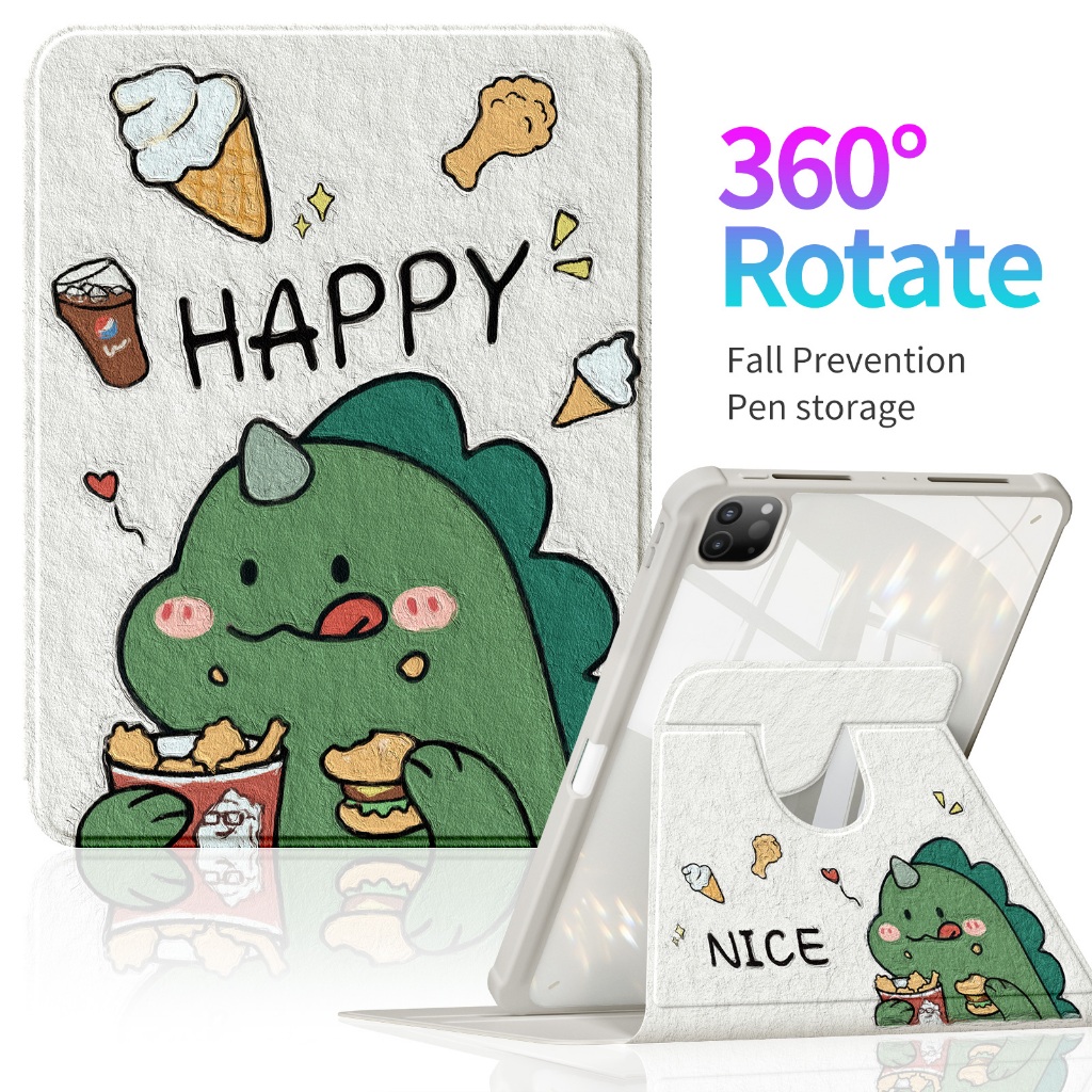 Happy little dinosaur IPad khung da bảo vệ cho iPad 10.9 / air5 / air4 / 11 inch iPad air5 / air4 iP