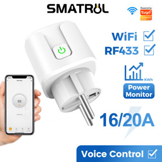 SMATRUL Tuya WiFi Phích cắm thông minh 20A / 16A Bộ chuyển đổi EU 4400W / 3500W Máy nước nóng từ xa không dây Điều khiển bằng giọng nói Ổ cắm hẹn giờ