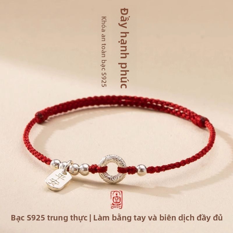 💦Dây thừng đỏ nữ Sterling Silver Handmade may mắn tay dây xích chân nam Tường Vân bình an khấu N3PT | BigBuy360 - bigbuy360.vn