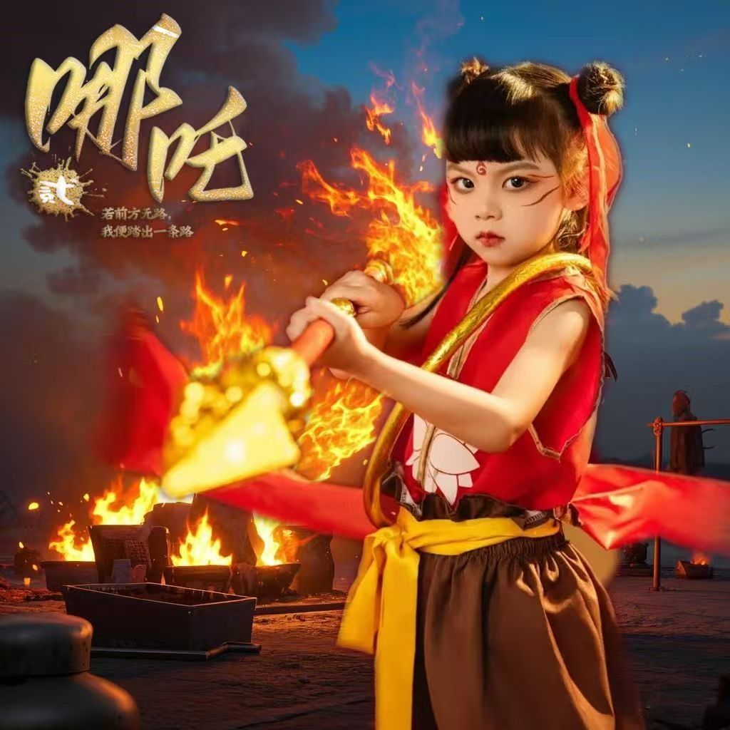 Trung Quốc Siêu Phổ Biến Hoạt Hình Nezha Cosplay Trang Phục Vũ Khí Đạo Cụ Phụ Kiện Trẻ Em Người Lớn 