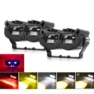 S25 mini Ống kính kép Mặt sau ánh sáng xanh Đèn cảnh báo xe máy Đèn có sẵn 6000K Chùm tia cao 3000K Chùm thấp 6000K + 3000K Đèn lai 5000LML Độ sáng 120W Đèn đỏ chạy ban ngày Thích hợp cho xe Jeep 4x4 Xe tải Trailer Xe bán tải Xe tải Thuyền SUVATV