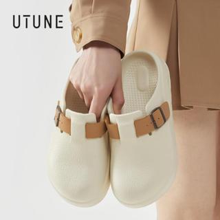 UTUNE Dép Flat Nữ 2025 Phong Cách Mới Dày Đế Dây Khóa Giày Có Thể Điều Chỉnh