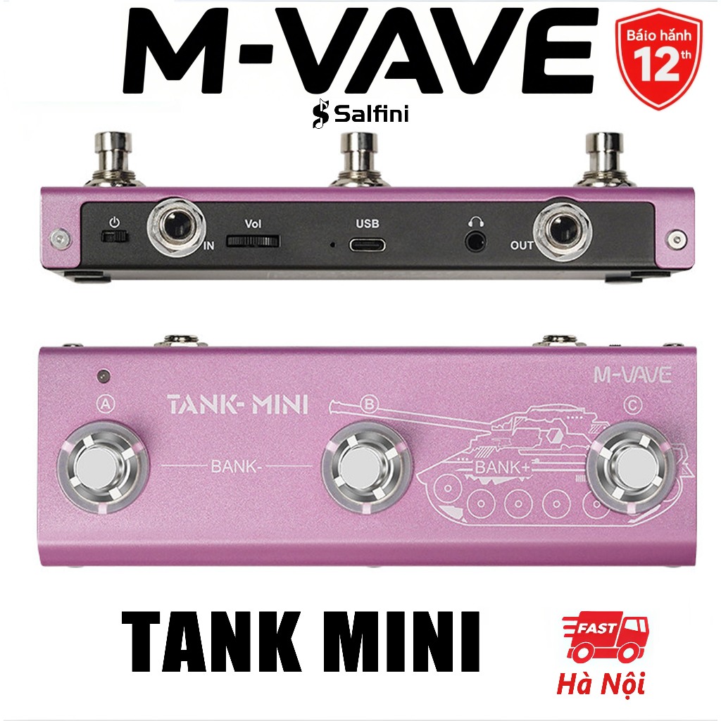 M-vave TANK MINI Electric Guitar / Bass Multi-Effects Pedal Hỗ trợ Tone Presets / Chỉnh sửa Tính năn