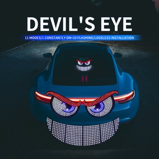 LYMOYO 2 Chiếc Flash Devil Eye Atmosphere Light USB Linh Hoạt LED Kính Chắn Gió Màn Hình Cho Ô Tô Hoạt Hình Nhấp Nháy Mắt Quỷ General Motors Kính Chắn Gió Trước Và Sau Đèn Năng Động