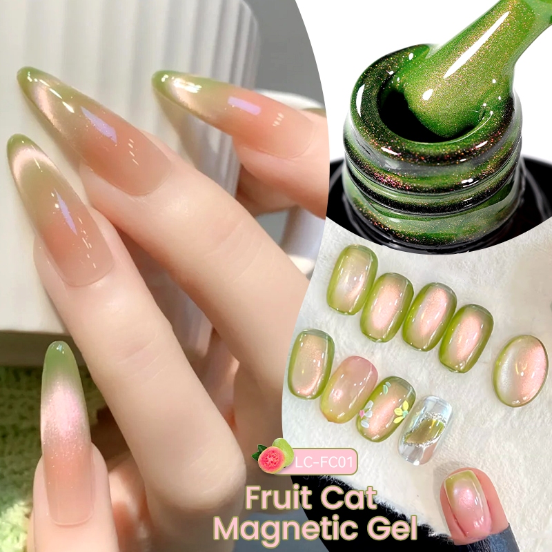 LILY 'CUTE 7ml Guava Pink Cat Gel từ tính Ba Lan Fruite Cat Eyes Gel Làm móng tay DIY Bán vĩnh viễn 