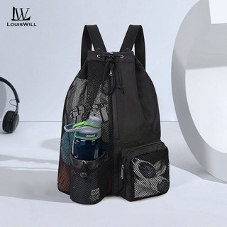 Túi tập thể dục nam LouisWill Túi thể thao Unisex Thiết kế dây rút tiện lợi Thiết kế chai nước Ba lô ngoài trời Túi đi biển Phòng tập thể dục Thời trang nam nữ Khô ướt Tách di động có thể gập lại