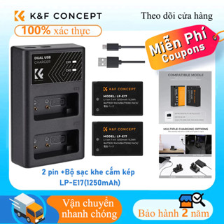 Bộ sạc K&F Concept LP-E17+Pin Tương thích với máy ảnh Canon:R50,R8,R1,R10,EOS 200D,750D,760D,M5,850D