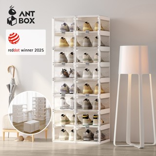 Hộp Đựng Giày ANTBOX Kệ 8-20 Đôi Ngăn Trong Suốt Lắp Đặt Hộp Giày Chống Bụi Thẩm Mỹ Cửa Nam Châm Giá Giày